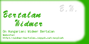 bertalan widmer business card